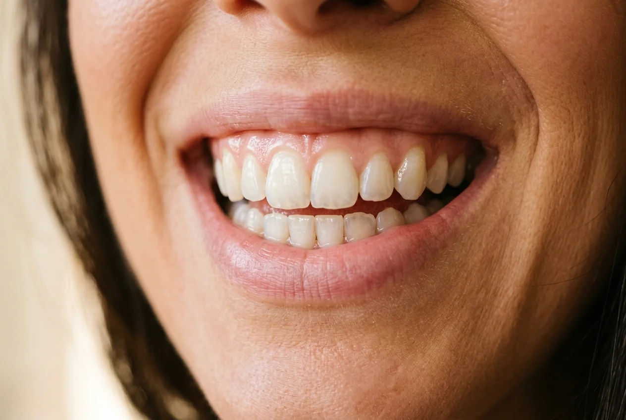 Patient with a healthy smile after professional dental treatment